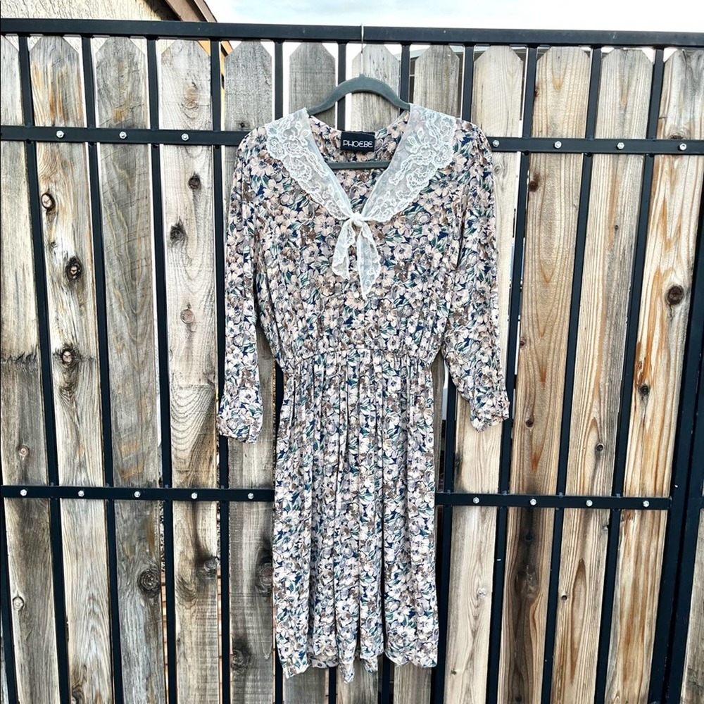 VINTAGE PHOEBE 80s Floral Cottage Core Dress